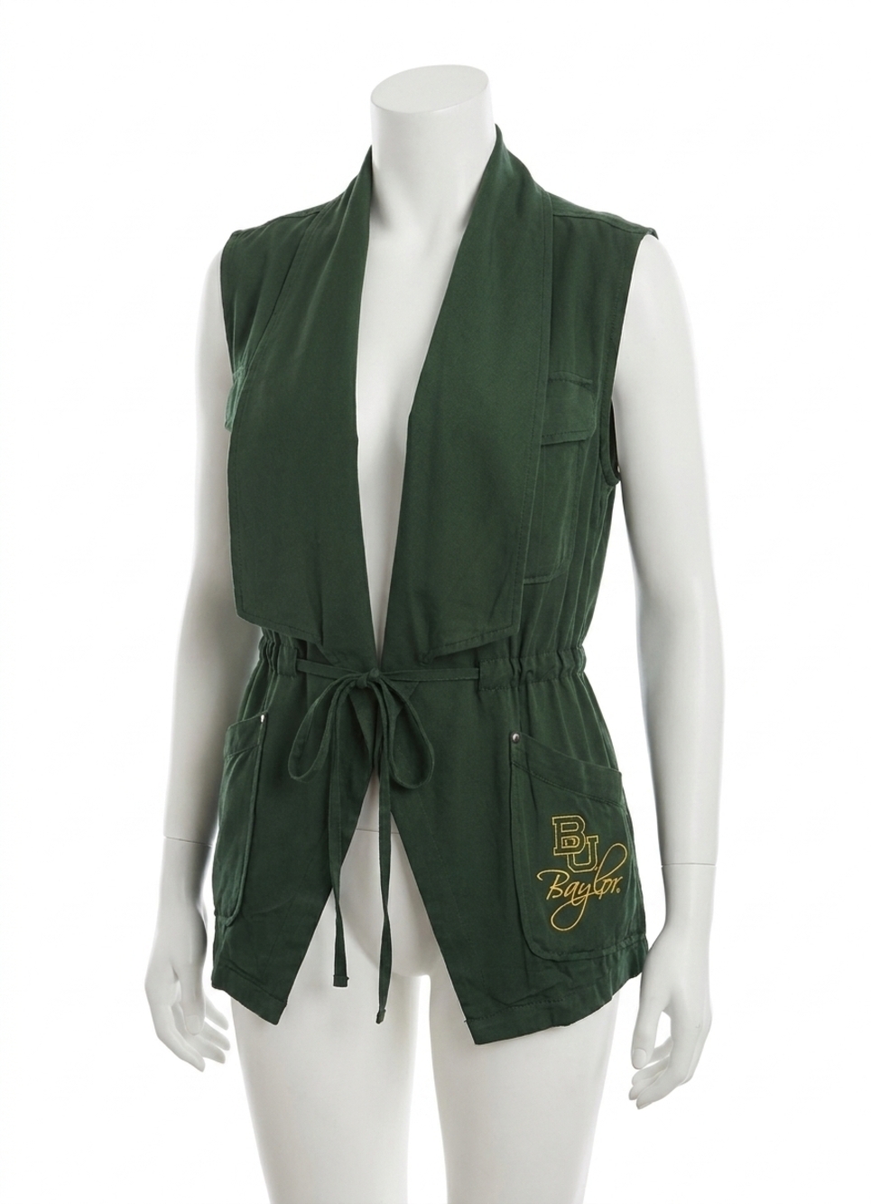 NEW GAMEDAY COUTURE baylor university logo drawstring vest in green
